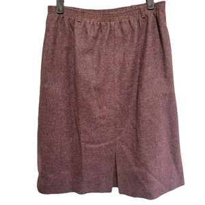 Prestige of Boston Wool Skirt 14 Vintage Purple Tweed Midi ILGWU Union Made Fall